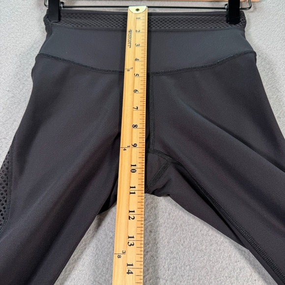 Lululemon Capri Leggings Womens 4 Black Comfort Stretch Workout Mesh Yoga Gym - Picture 8 of 14